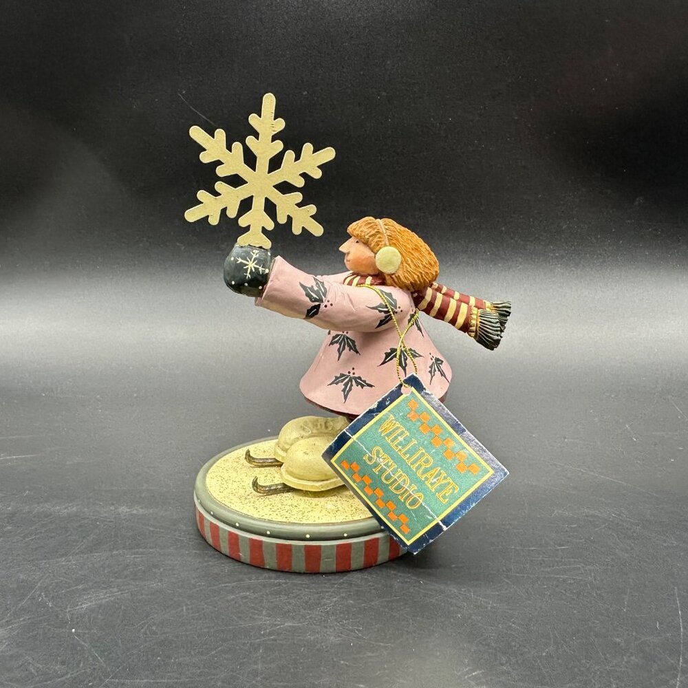Williraye Snowdancing Little Girl 2001 Winter Skating Figurine Snowflake Vintage - Picture 2 of 10